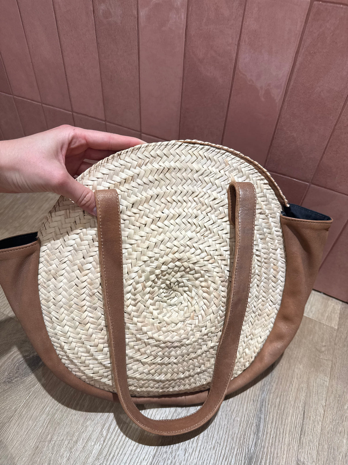 Sac beige et marron raphia 27/05