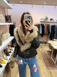 Veste en cuir fourrure T.36 Rizal 19/09