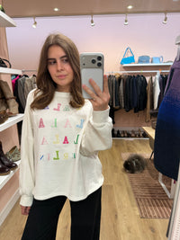 Sweat rose et vert en coton - Lala Berlin - T.M 07/09