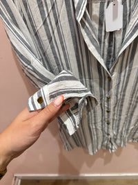 Chemise I.Code grise rayures blanches T.S