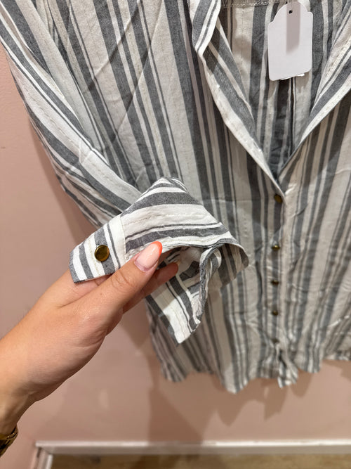 Chemise I.Code grise rayures blanches T.S