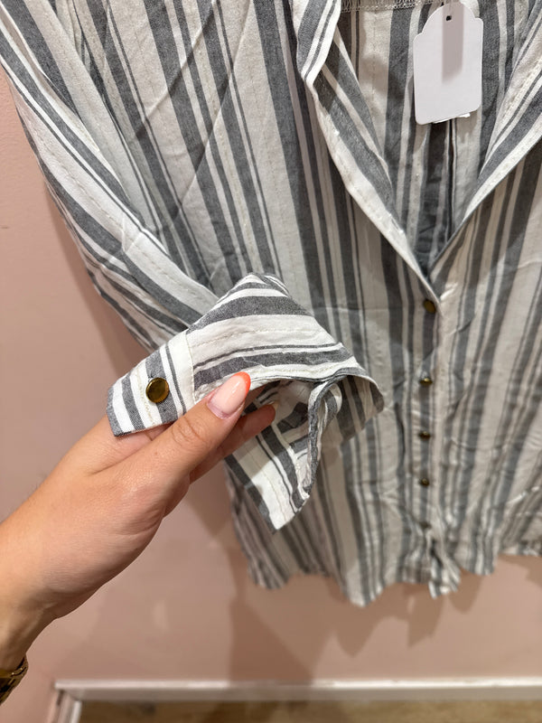 Chemise I.Code grise rayures blanches T.S