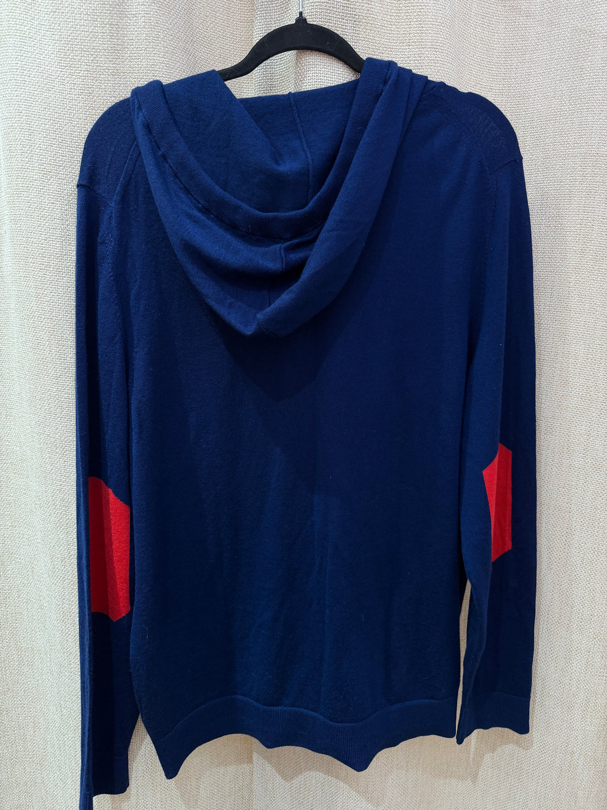 Zadig & Voltaire - Sweat-shirt bleu à capuche, détail rouge - T.L 11/09