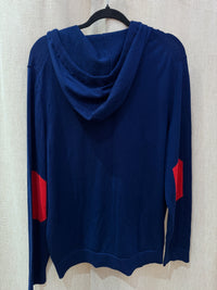 Zadig & Voltaire - Sweat-shirt bleu à capuche, détail rouge - T.L 11/09
