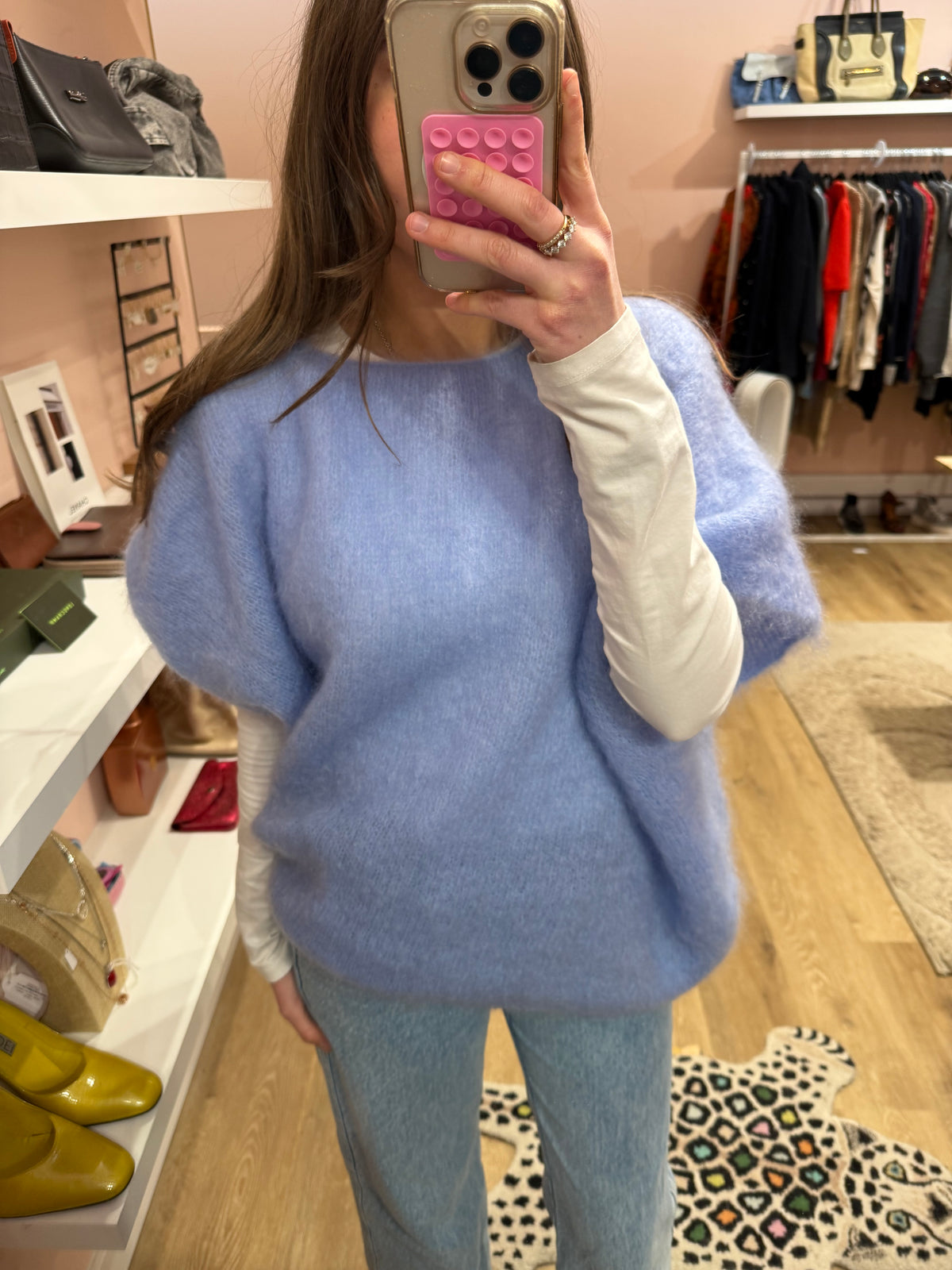 Pull mohair bleu ciel T.U