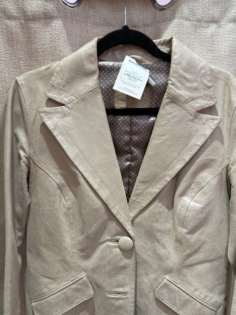 Blazer beige en cuir - Oakwood - T.42