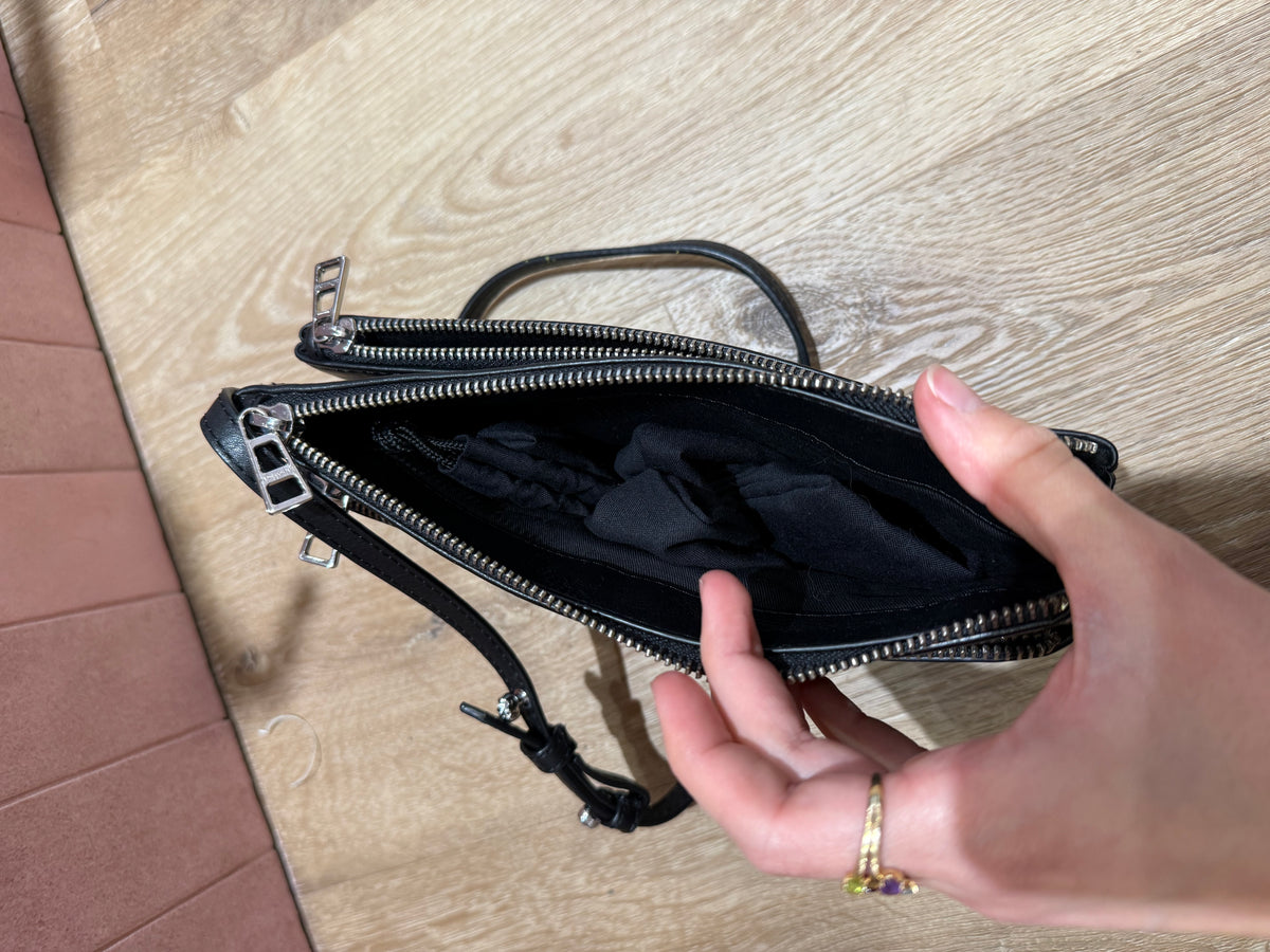Sac noir double pochette cuir Zadig & Voltaire