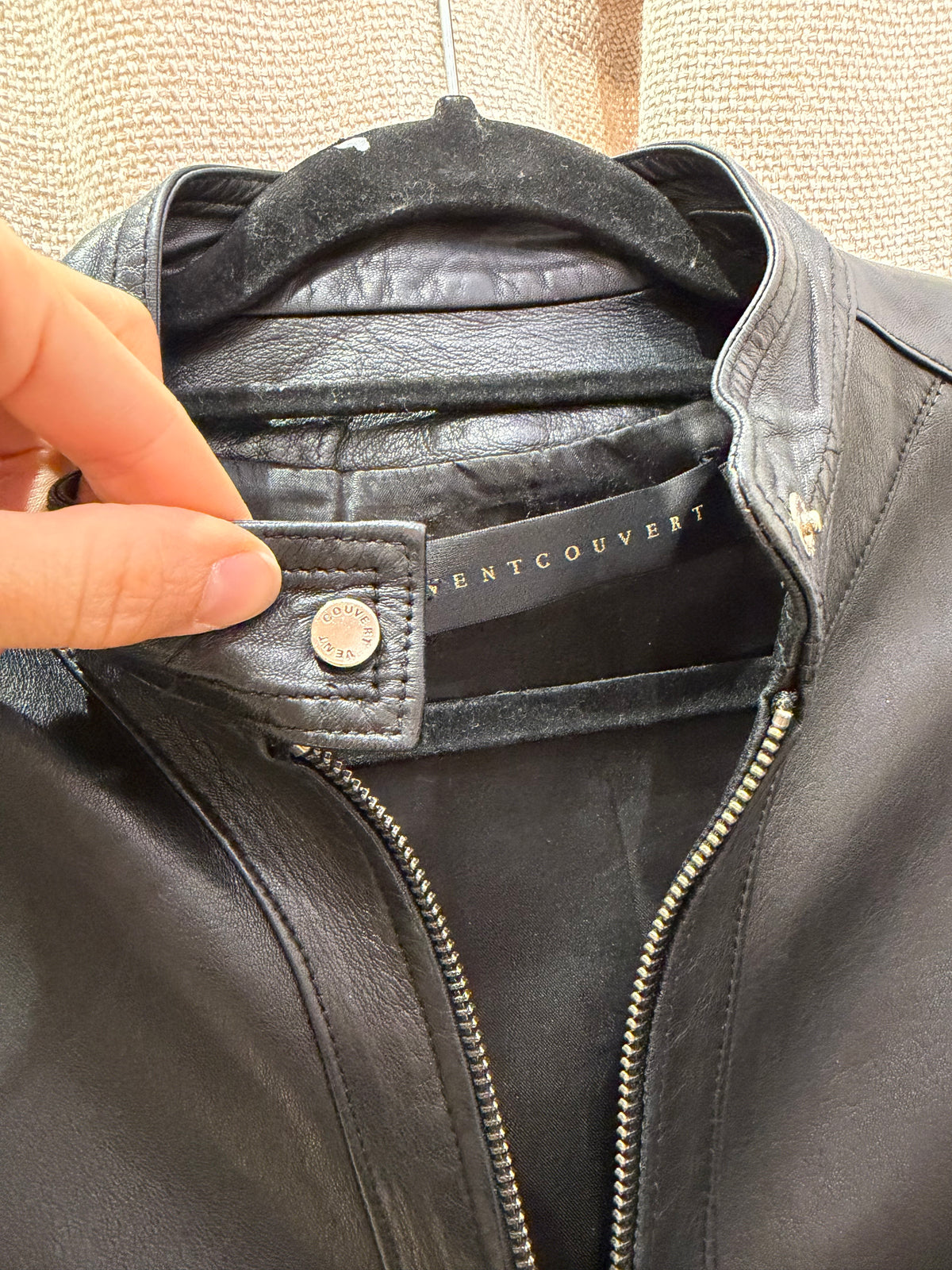 Veste en cuir Noire Vencouvert T.38 28/09