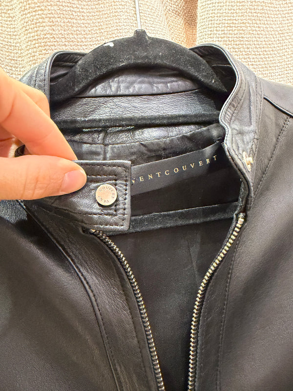 Veste en cuir Noire Vencouvert T.38 28/09