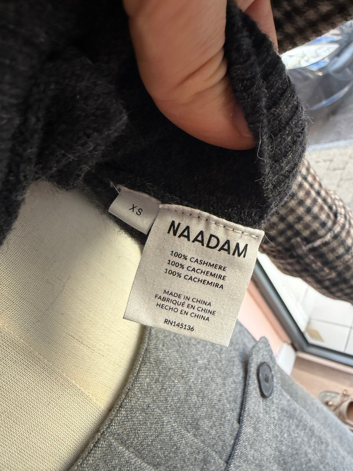 Naadam - Sweat-shirt gris à capuche - T.XS cachemire 10/09