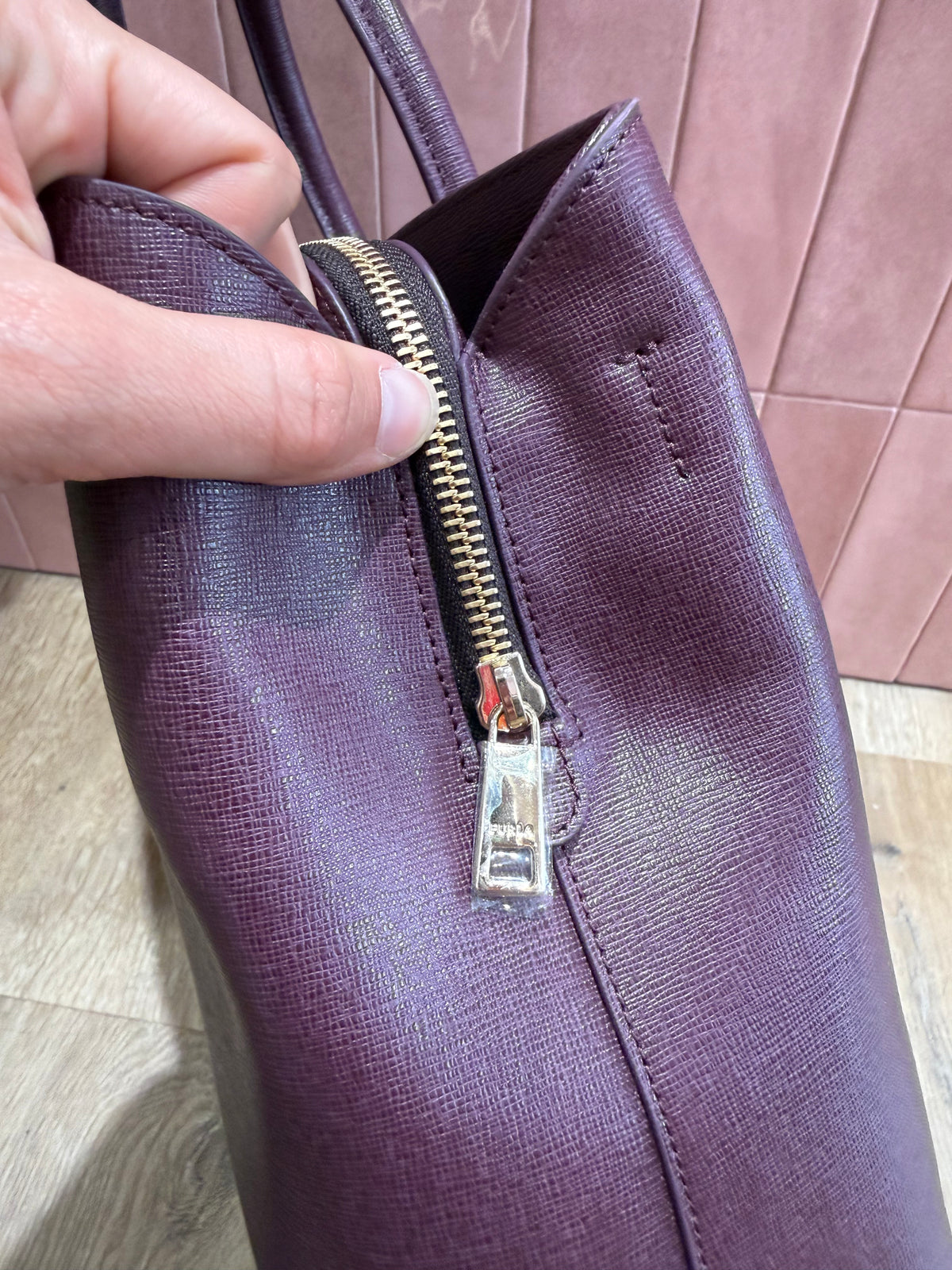 sac cabas furla neuf cuir violet 05/06