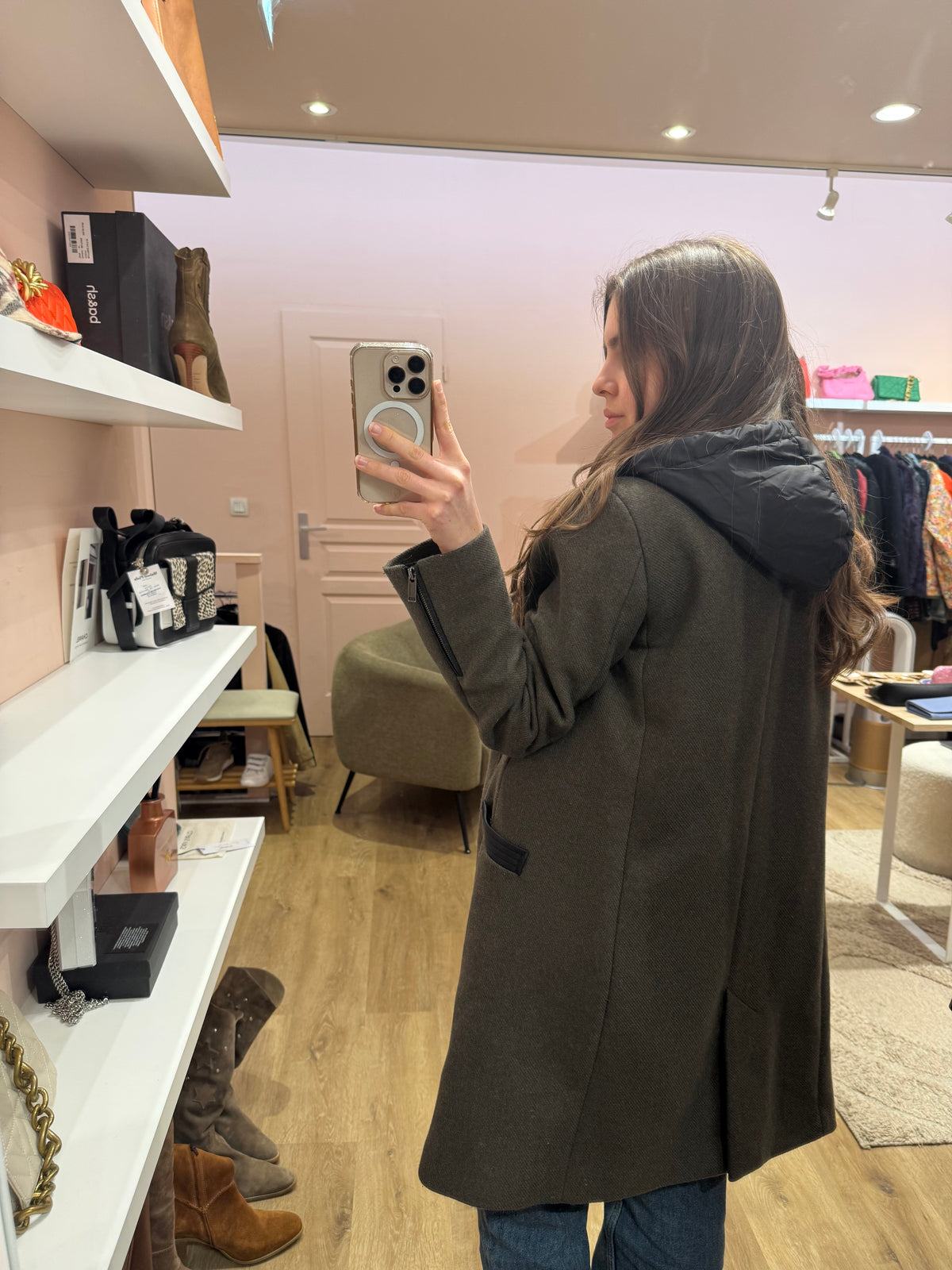 Manteau long IKKS Kaki T.M