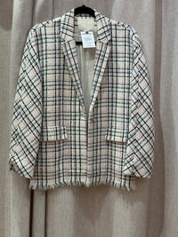 Blazer blanc rose carreaux Maje T.36
