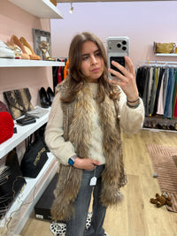 Veste sans manches vraie fourrure T.unique 18/08