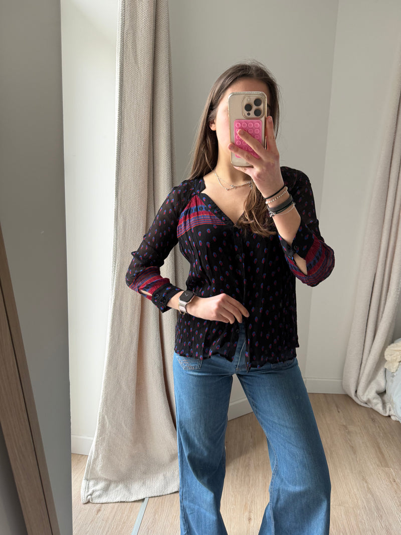 Blouse Ba&sh noire et rouge T.XS