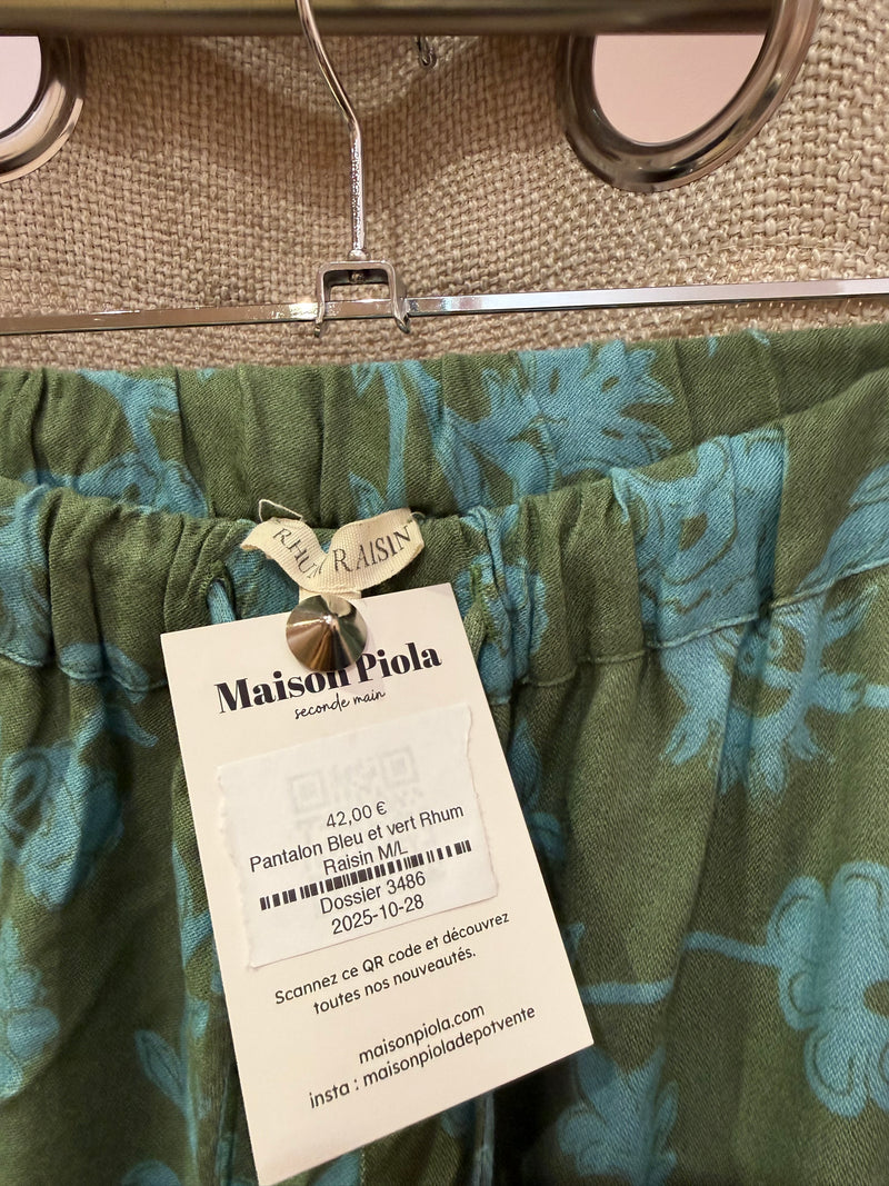 Pantalon Bleu et vert Rhum Raisin M/L