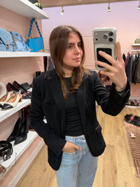 Blazer noir détail cuir Ralph Lauren T.36/38 14/09