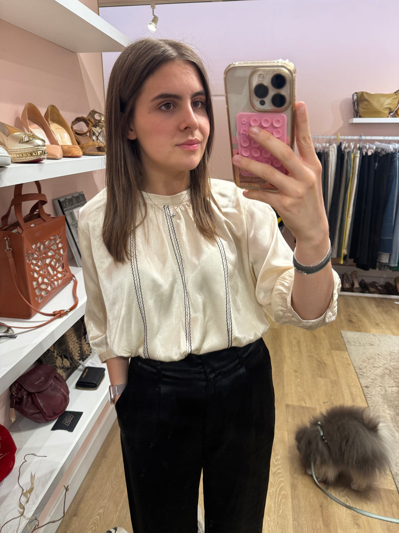 Sessùn Top beige en satin T.M 24/07