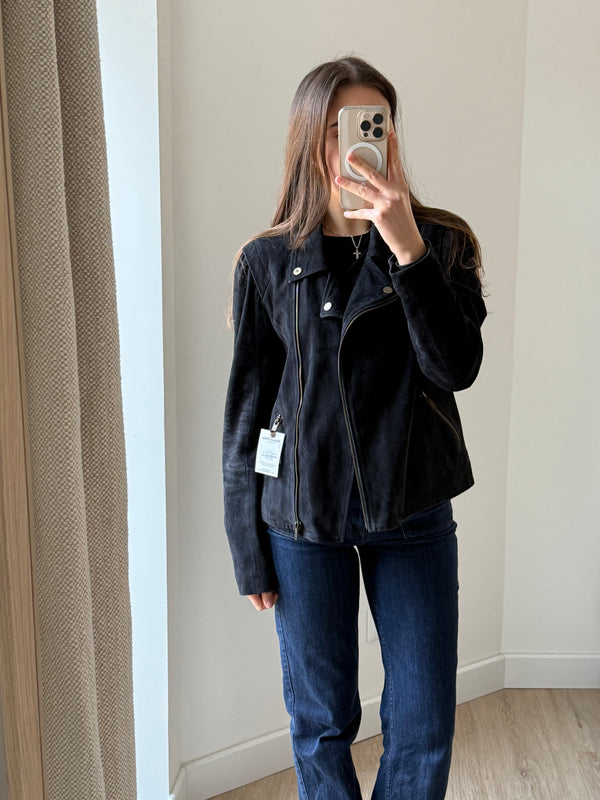 One Step - Veste en cuir bleue - T.42
