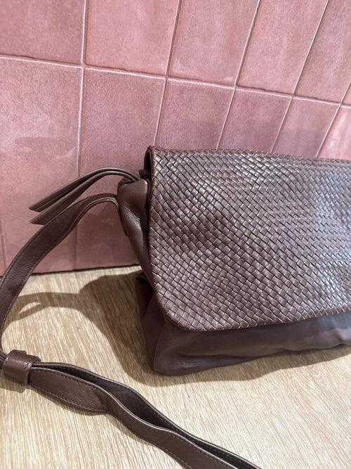 Sac marron bandoulière croisé Naterra 01/06