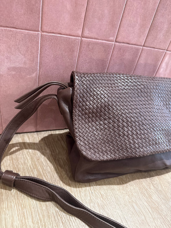 Sac marron bandoulière croisé Naterra 01/06