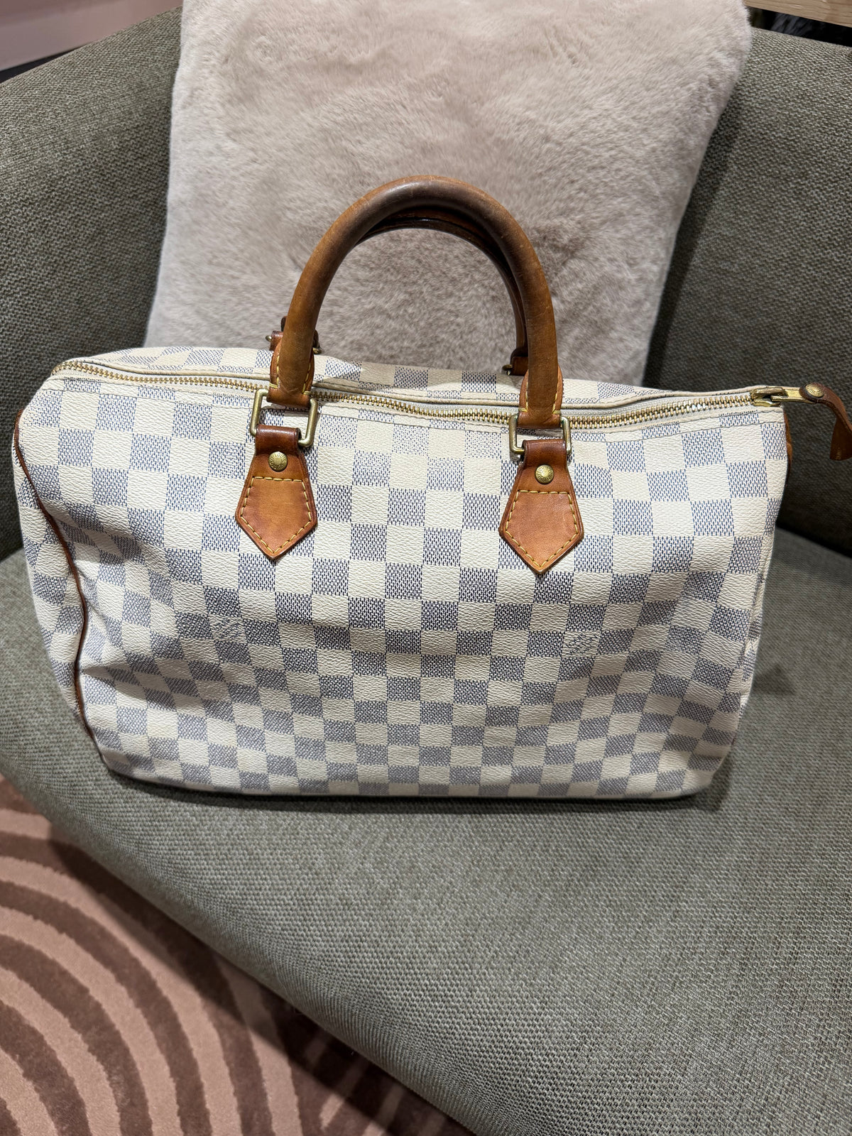Sac speedy Louis Vuitton 35  18/08 damier azur