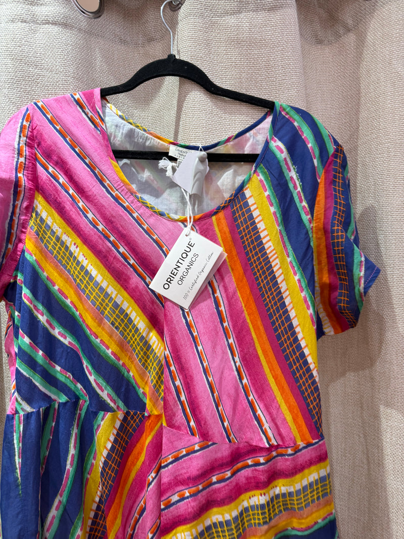 Orientique Robe rose et verte T.XL 02/06