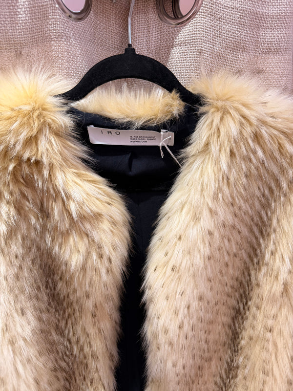 Manteau beige fourrure Iro T.38 05/09 très bon état