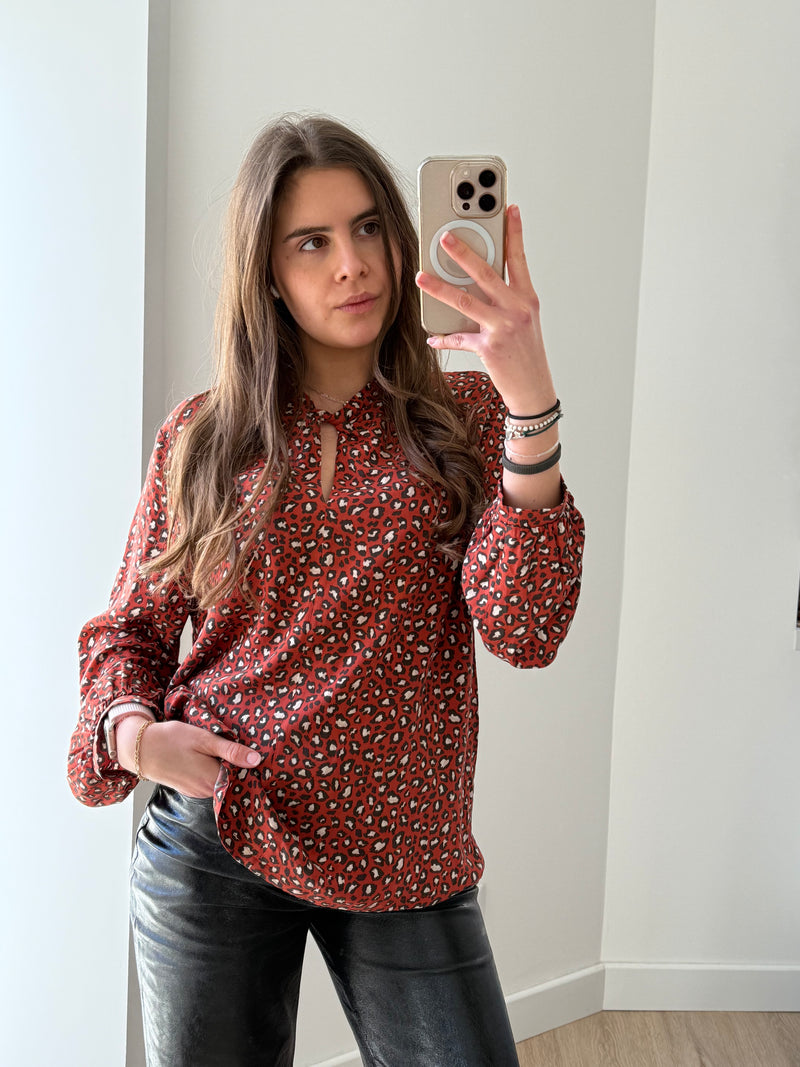 One Step - Blouse léopard orange ML - T.42