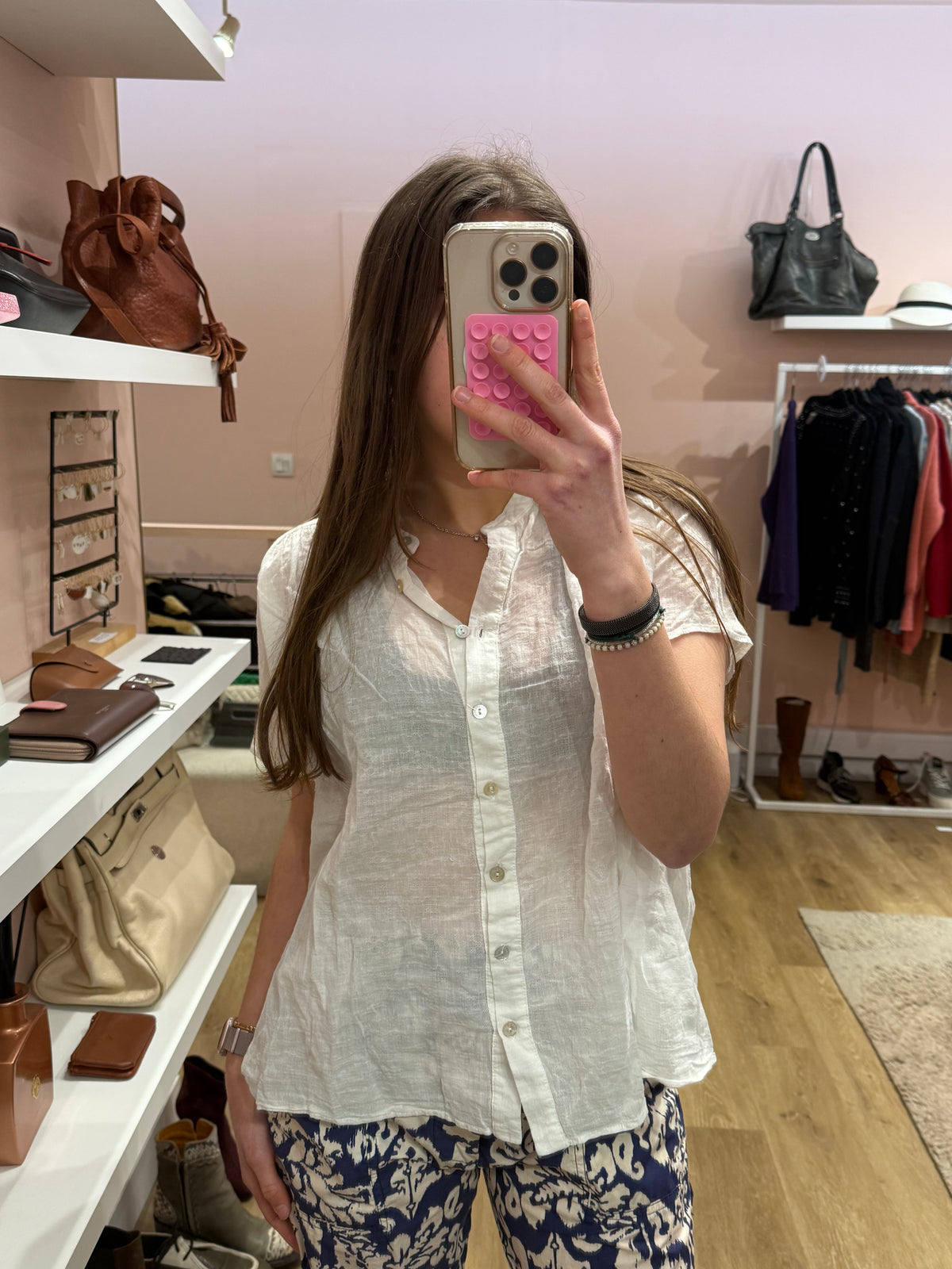 Blouse MC Sans marque Blanche fine côté lac T.M