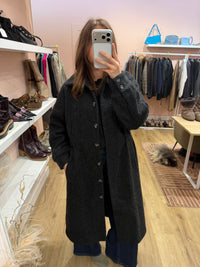 ba&sh - Manteau long noir chiné - T.M 07/09