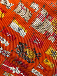 Foulard Orange Hermès soie Le doux