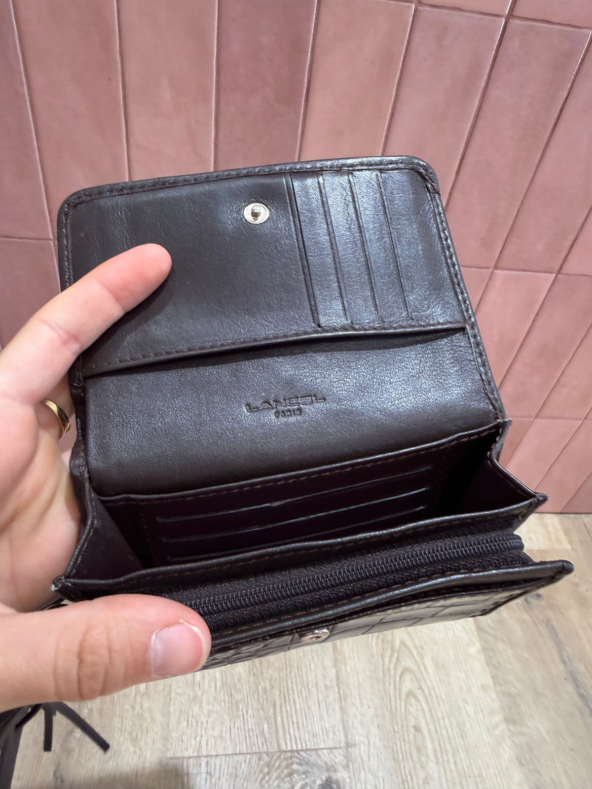 Lancel porte-feuille marron 23/07