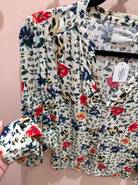 Blouse blanche et verte à taches ba&sh T.S