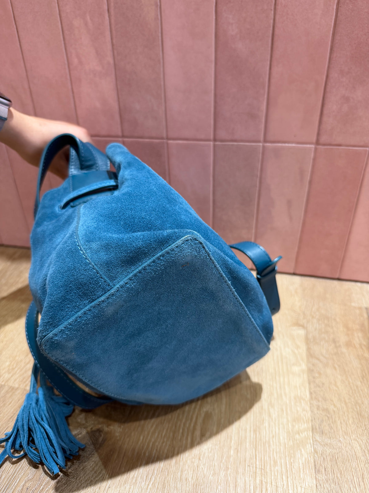 Gérard Darel sac bleu canard daim 02/09