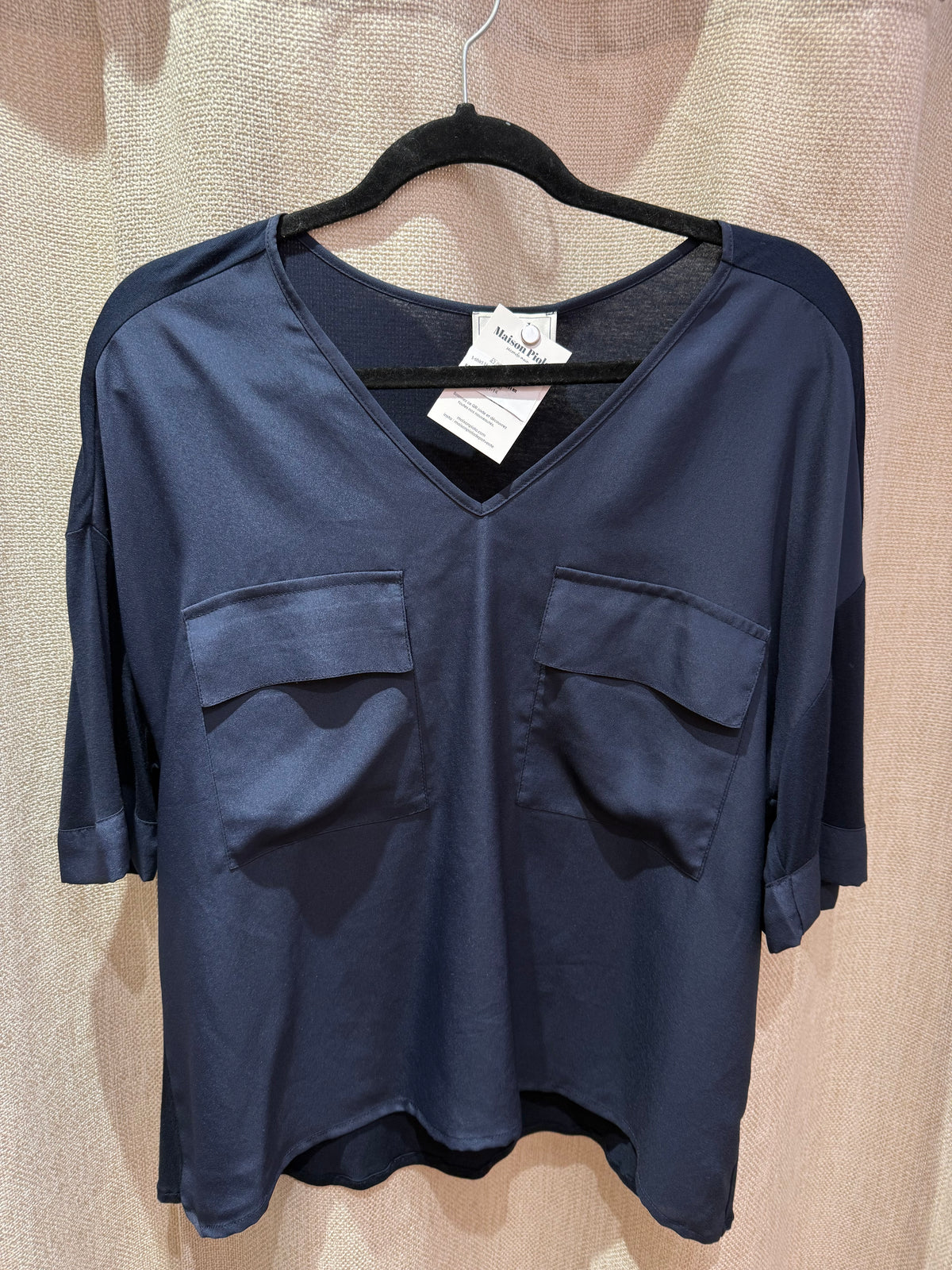 t-shirt bleu foncé weill bi -matière Taille L