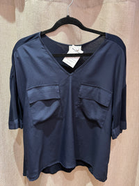 t-shirt bleu foncé weill bi -matière Taille L