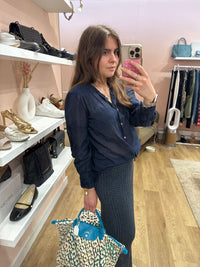Jupe longue bleue brillante Ange T.S 26/05