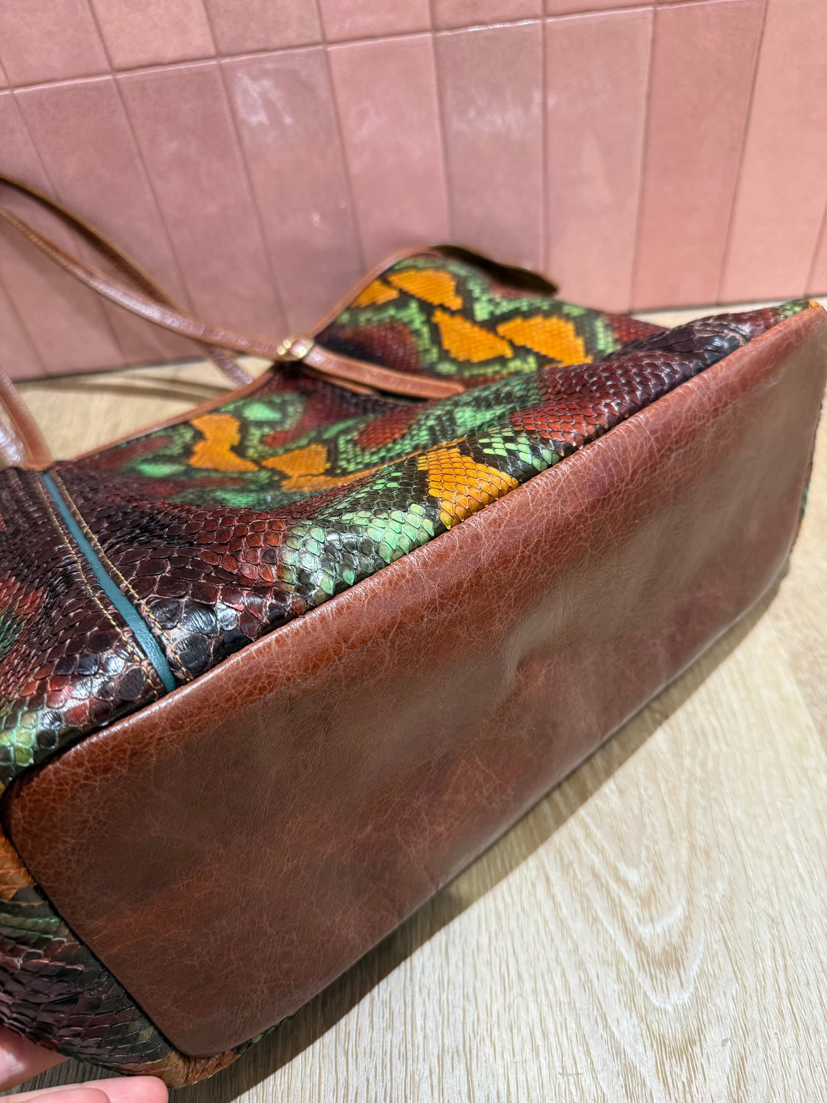 Sac Claris Virot Vert cuir 04/06