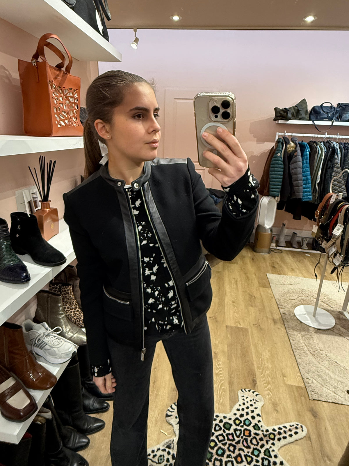 Veste en cuir Michael Kors T.S