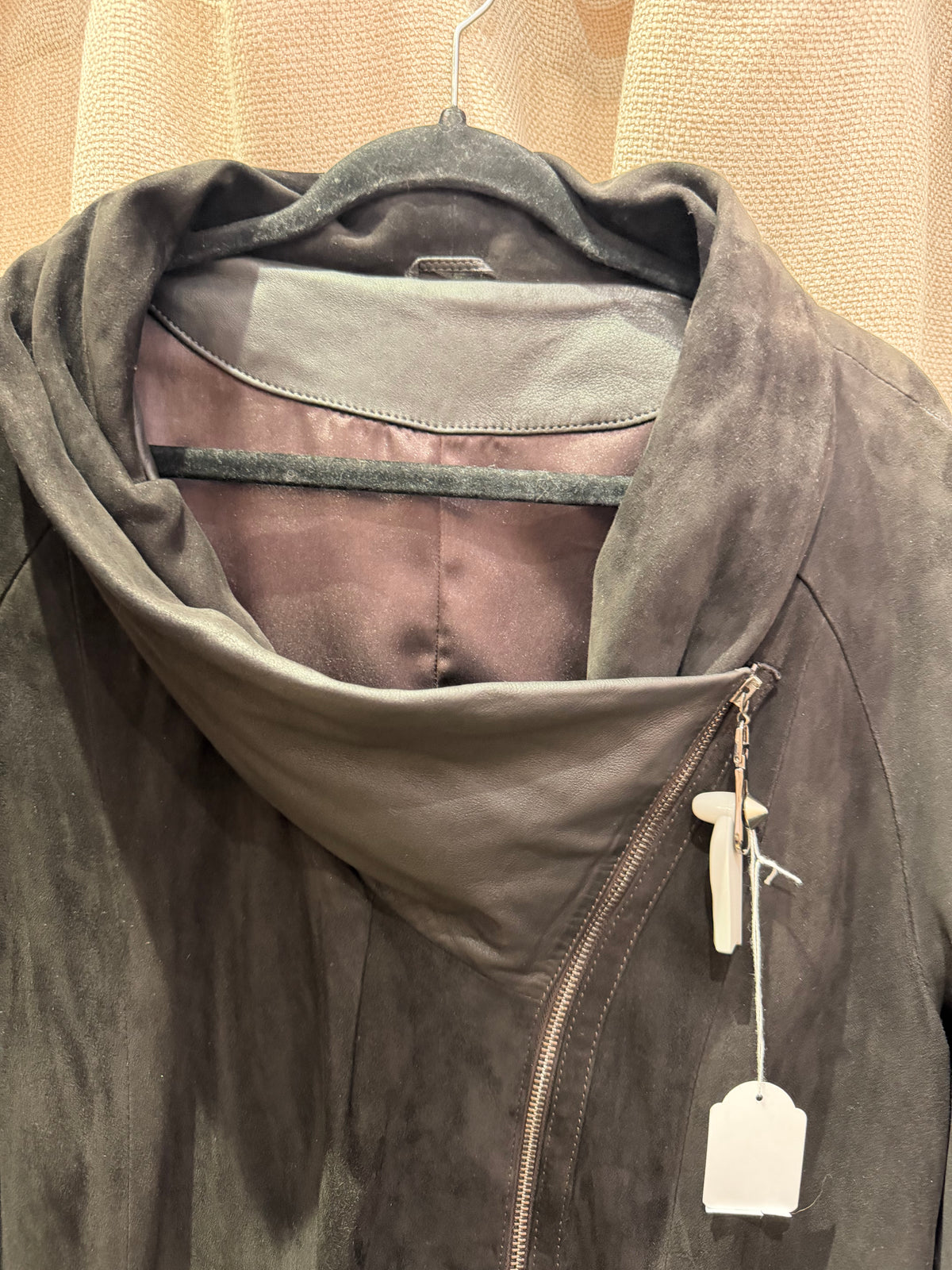 Viva Dolce Vita veste longue en daim et cuir T.XL 28/09