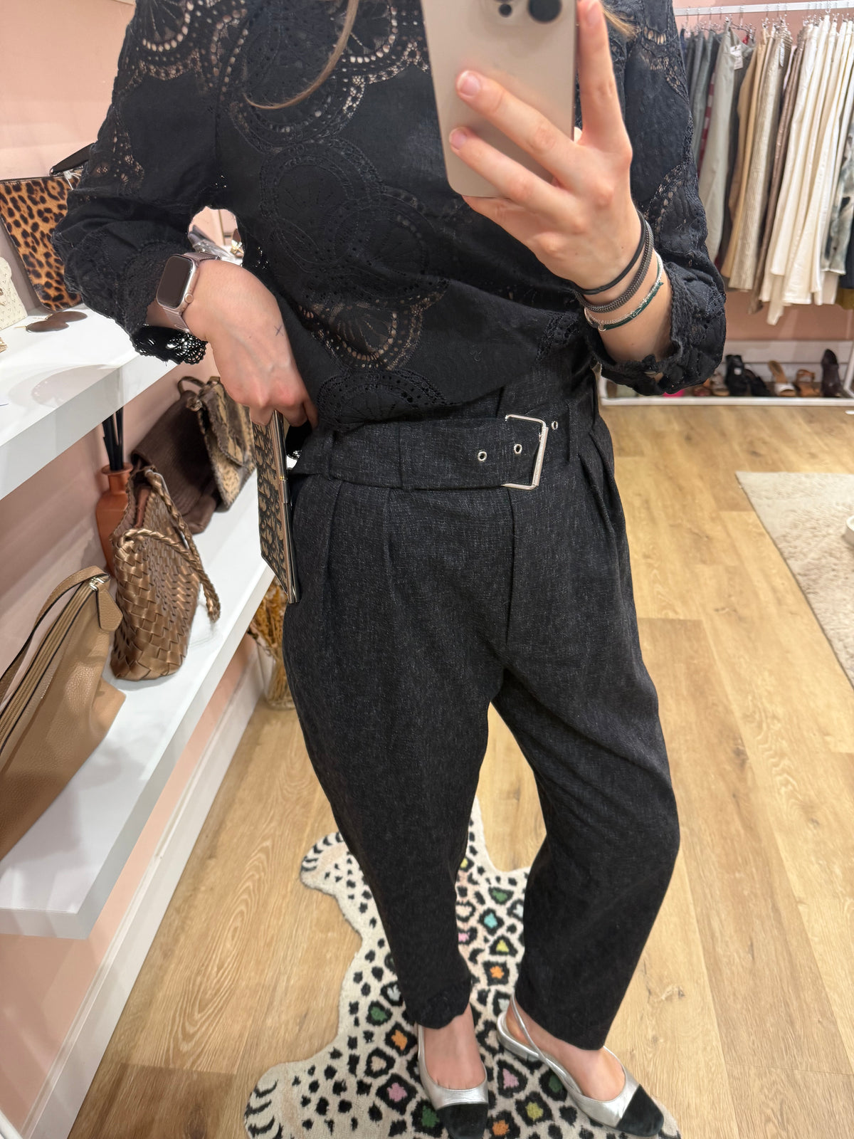 Pantalon en laine gris IRO T.36 25/06