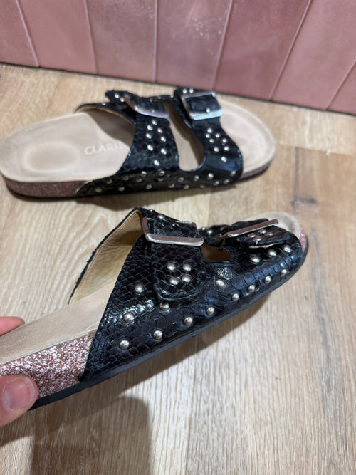 Mules Claris virot T.38 cuir 03/06
