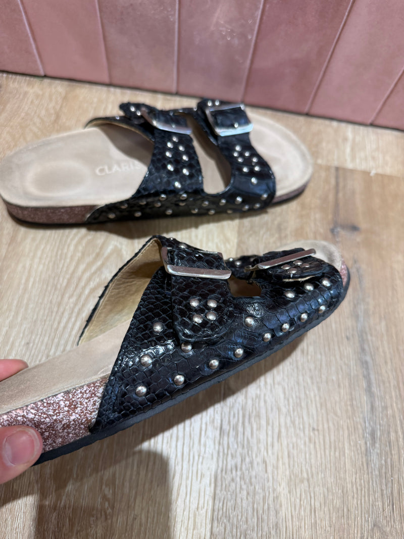 Mules Claris virot T.38 cuir 03/06