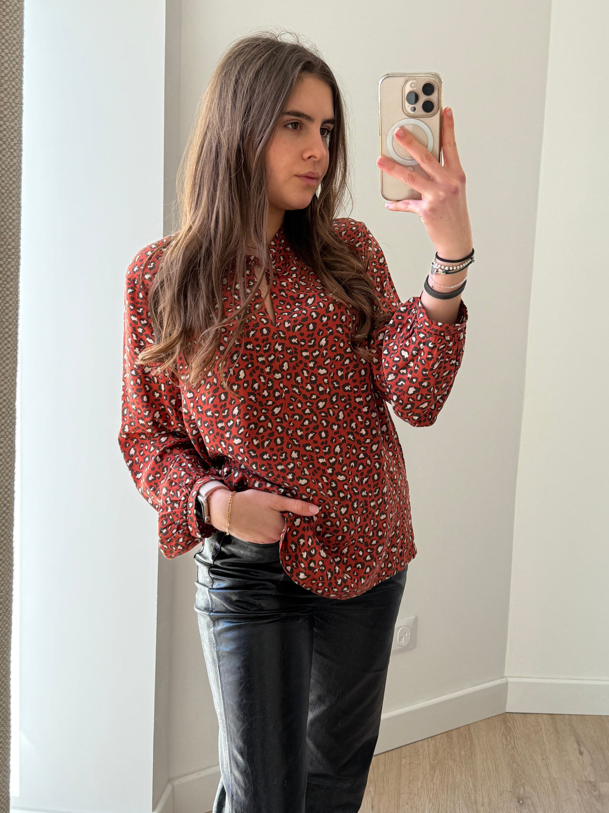 One Step - Blouse léopard orange ML - T.42