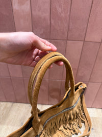 Sac indien à franges en daim fuchsia 27/05