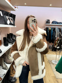 Doudoune marron et blanc Weill T.36/38