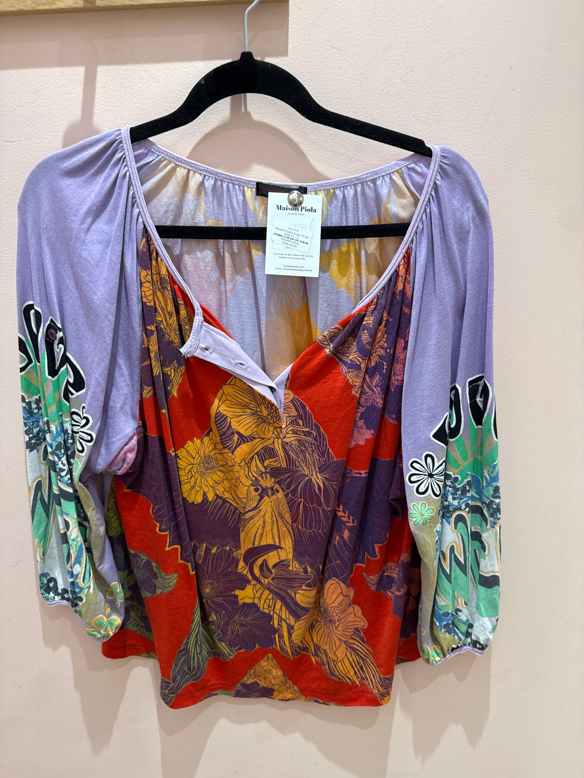 Blouse Custo rouge et violette T.L