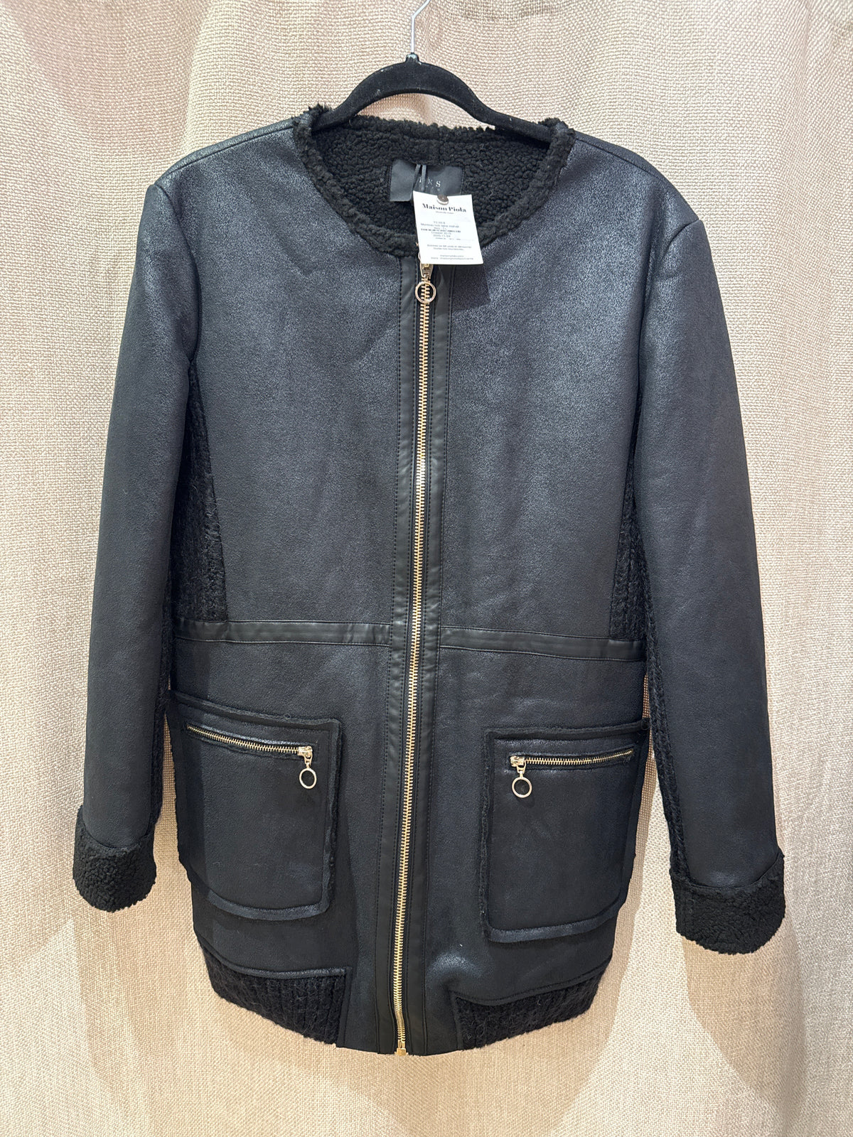 Manteau noir laine mohair Ikks - T.L