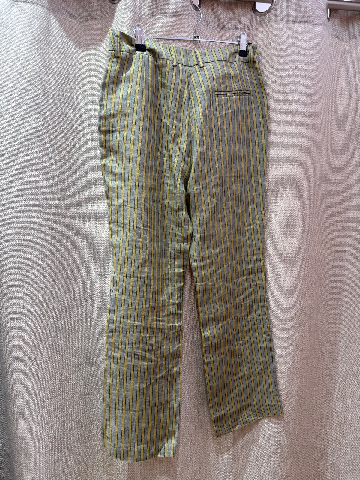 Pantalon rayures vertes et jaunes Hod T.36/38 14/06